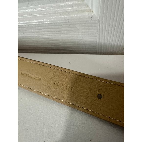 Ted Baker London NWT Leather Belt Brown Beige Gold Accent Sz 0/1 MSRP $98 - Picture 5 of 9